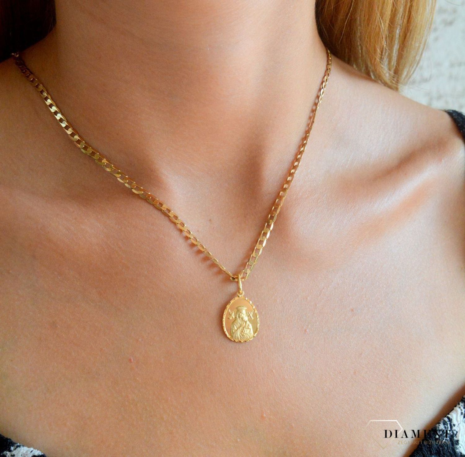 Złota zawieszka 585 medalik Matka Boska Nieustającej Pomocy ZA 4461 585.jpg